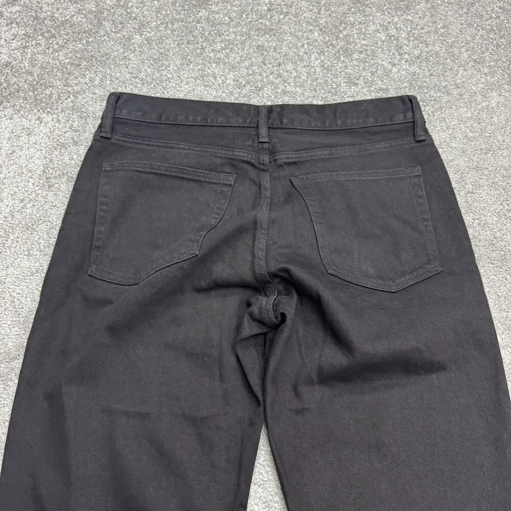 J.Crew Classic Straight Leg Denim Jeans Mens 31x30 Black Cotton Casual Stretch